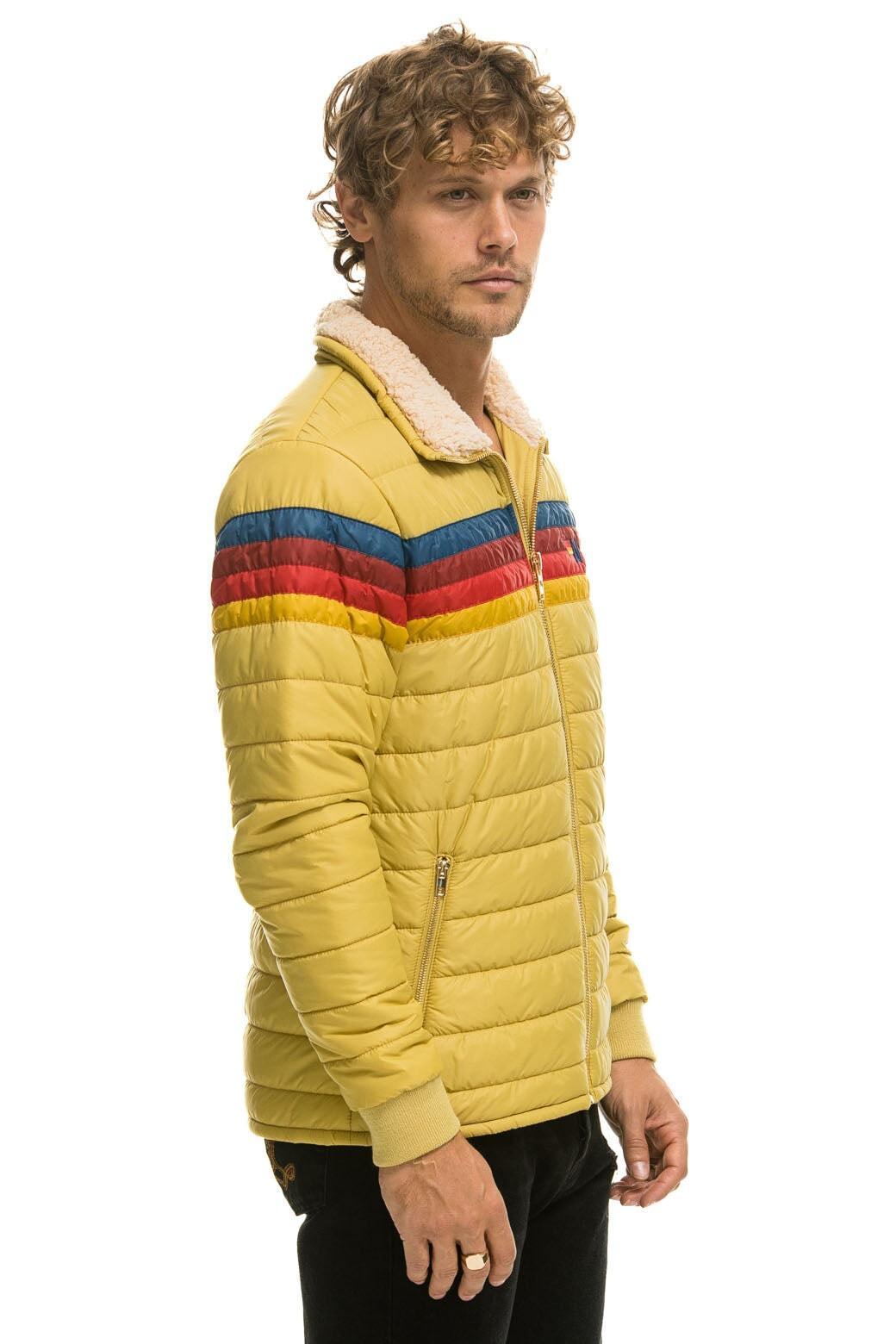 4 STRIPE RAINBOW SLEEVE JACKET  -  KHAKI Male Product Image