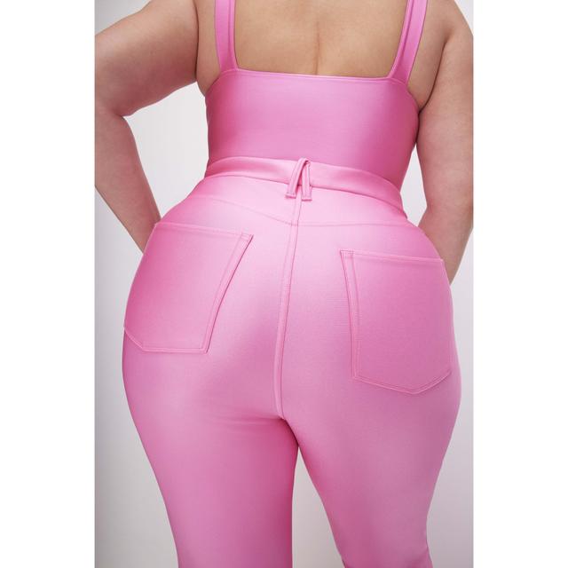 Womens Compression Shine Straight Pants | Sorority Pink, Size 28 Plus | Good American by Khlo Kardashian Product Image