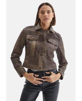 Furniq Uk Womens Leather Jacket Brown Product Image