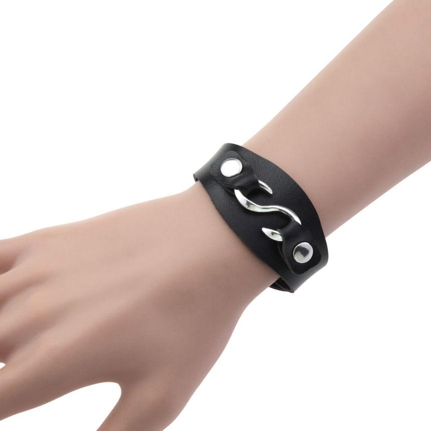 Hook Faux Leather Bracelet Product Image