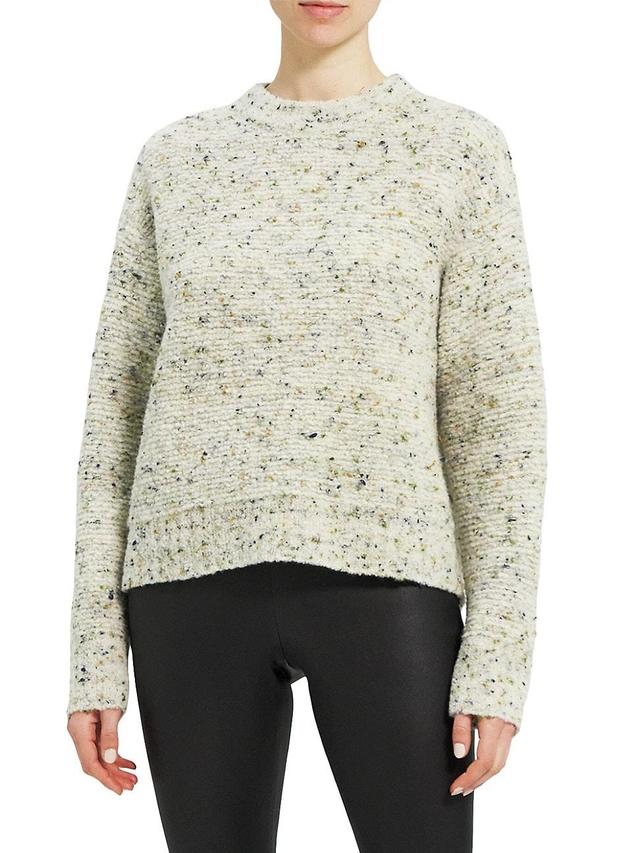 Womens Tweed Boucl Mockneck Sweater Product Image