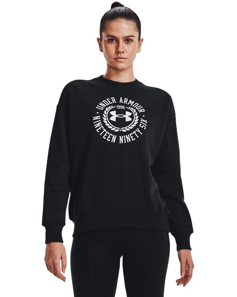 Women's UA Rival Fleece Crest Graphic Crew Product Image