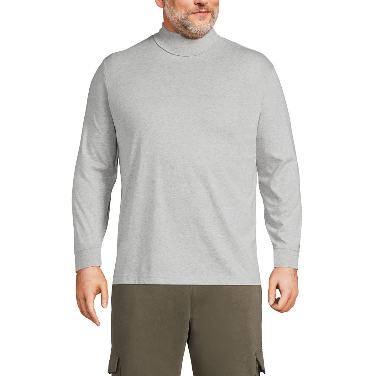 Big & Tall Lands End Super-T Classic-Fit Turtleneck, Mens Gray Grey Product Image