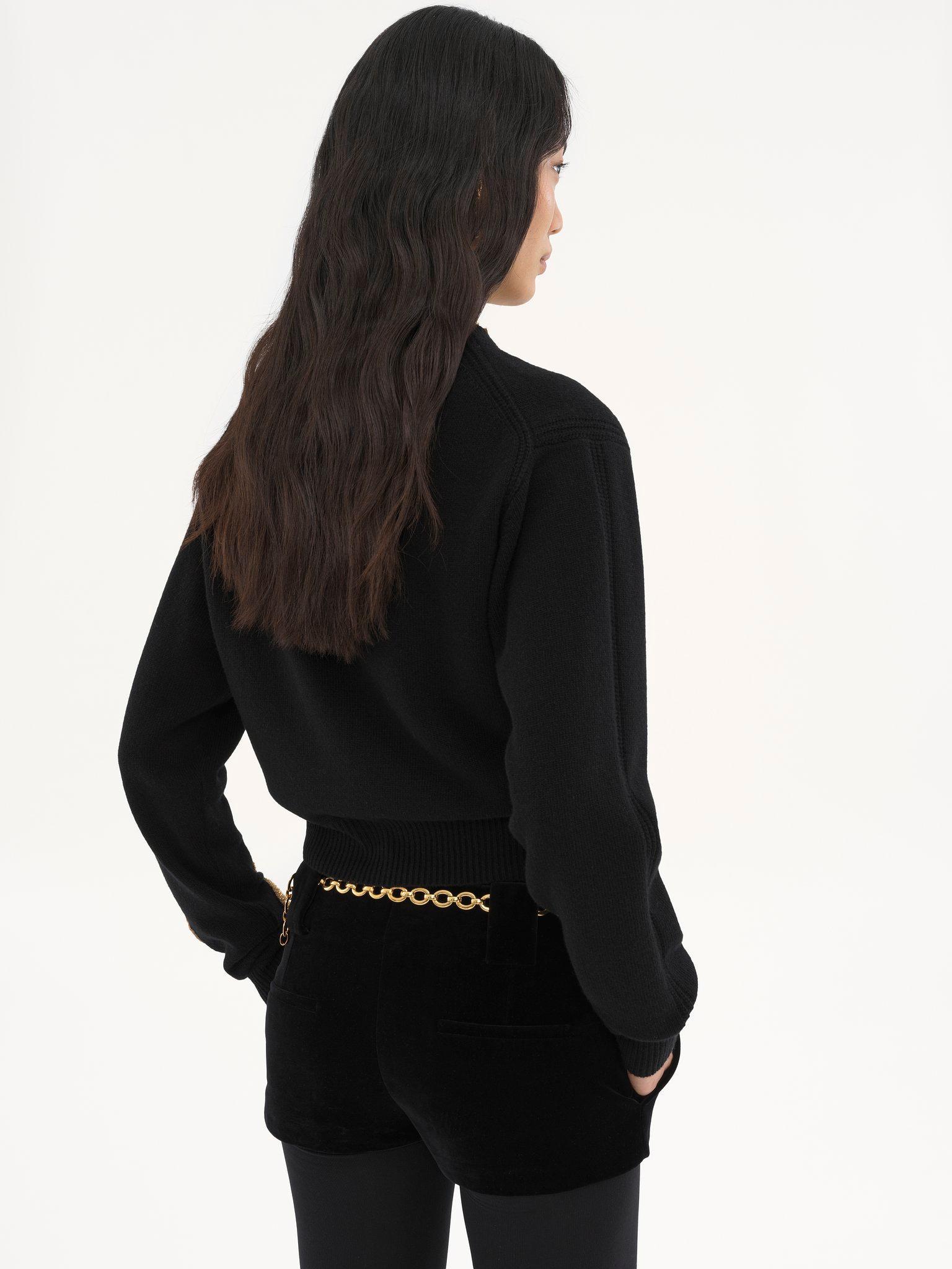 Embroidered cardigan in wool & cashmere knit Product Image