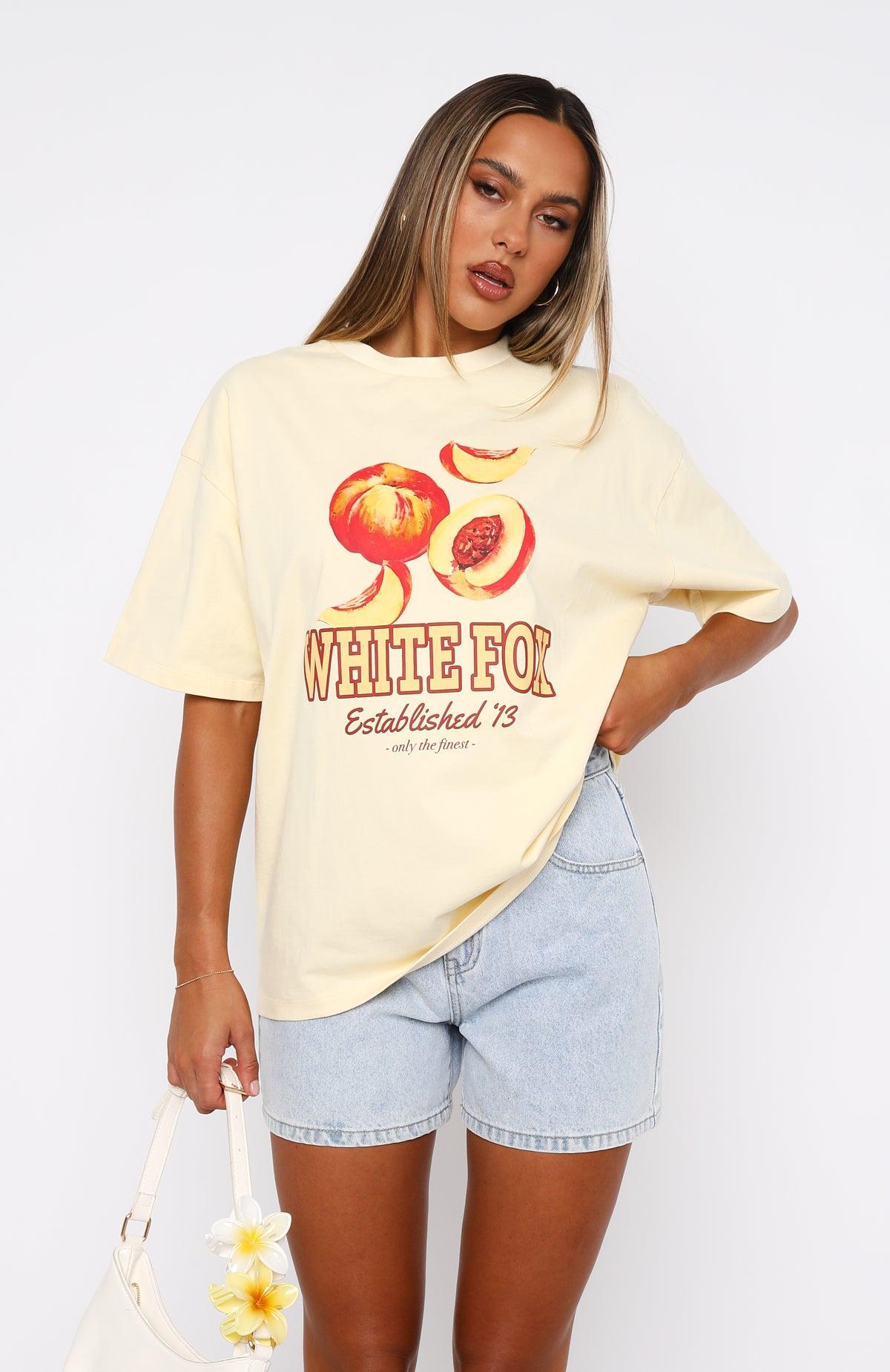 Got My Peaches Oversized Tee Cream Product Image