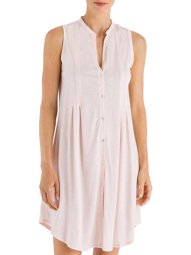 Hanro Cotton Deluxe Button Front Tank Nightgown (Crystal ) Women's Pajama Product Image