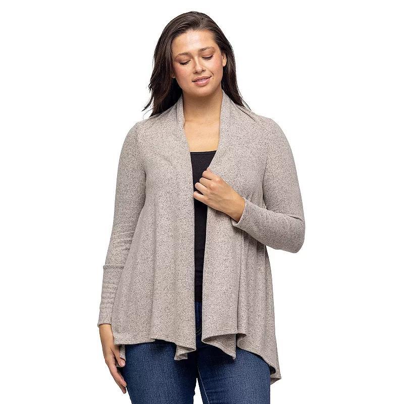 Womens 24Seven Comfort Apparel Open Front High Low Cozy Cardigan Product Image