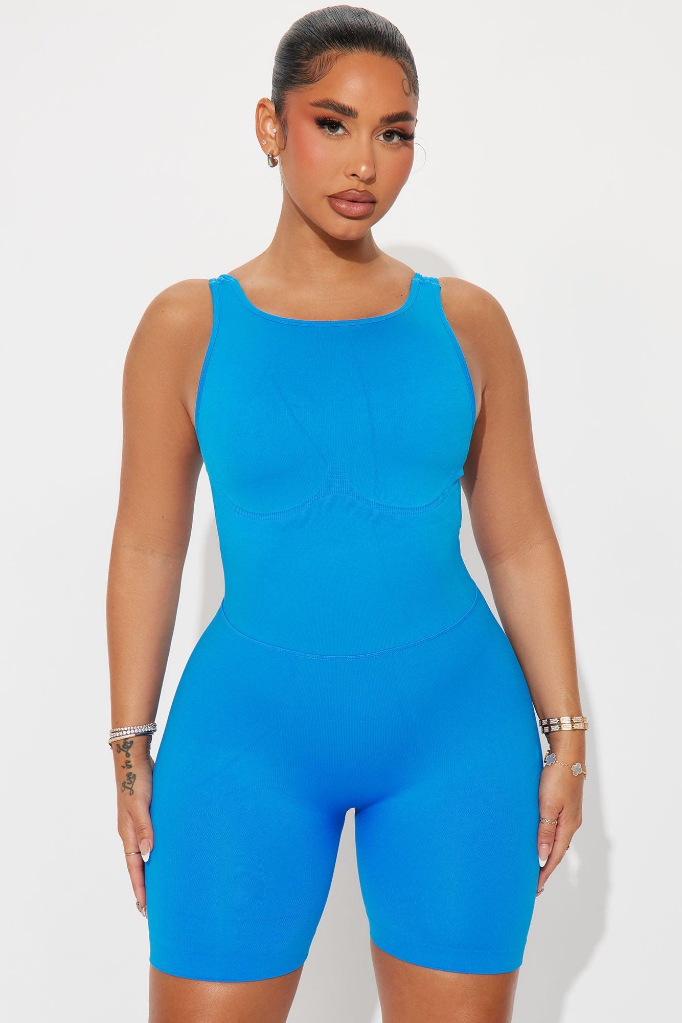 Stay Grounded Active Romper - CobaltBlue Product Image