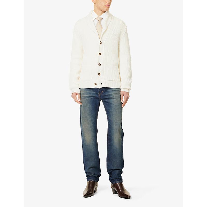 TOM FORD Chunky-knit Cashmere Cardigan In White Product Image