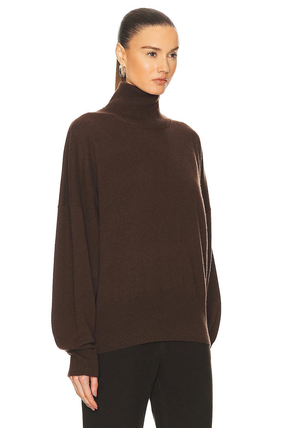 Toteme Cashmere Turtleneck Sweater in Chocolate Product Image