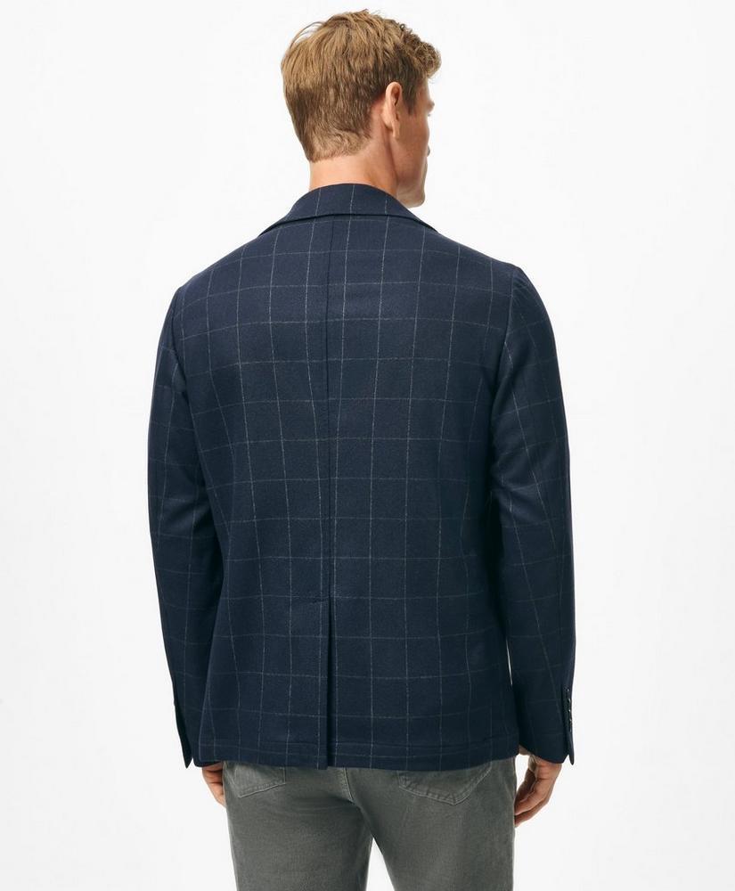 Tailored Shirt Jacket in Windowpane Wool-Cashmere Blend Product Image