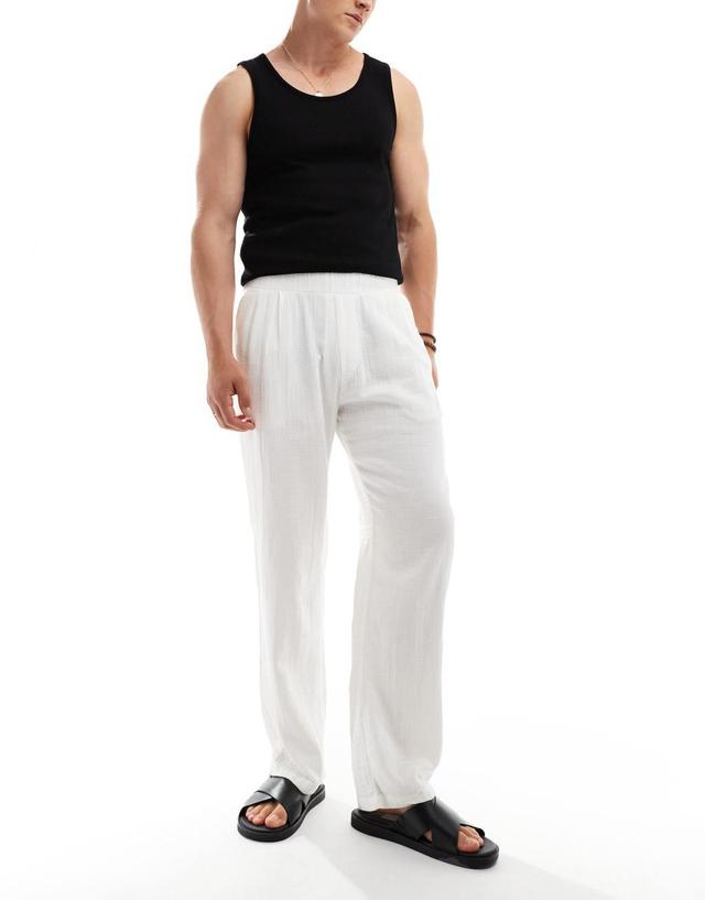 Bershka textured pants in white - part of a set Product Image