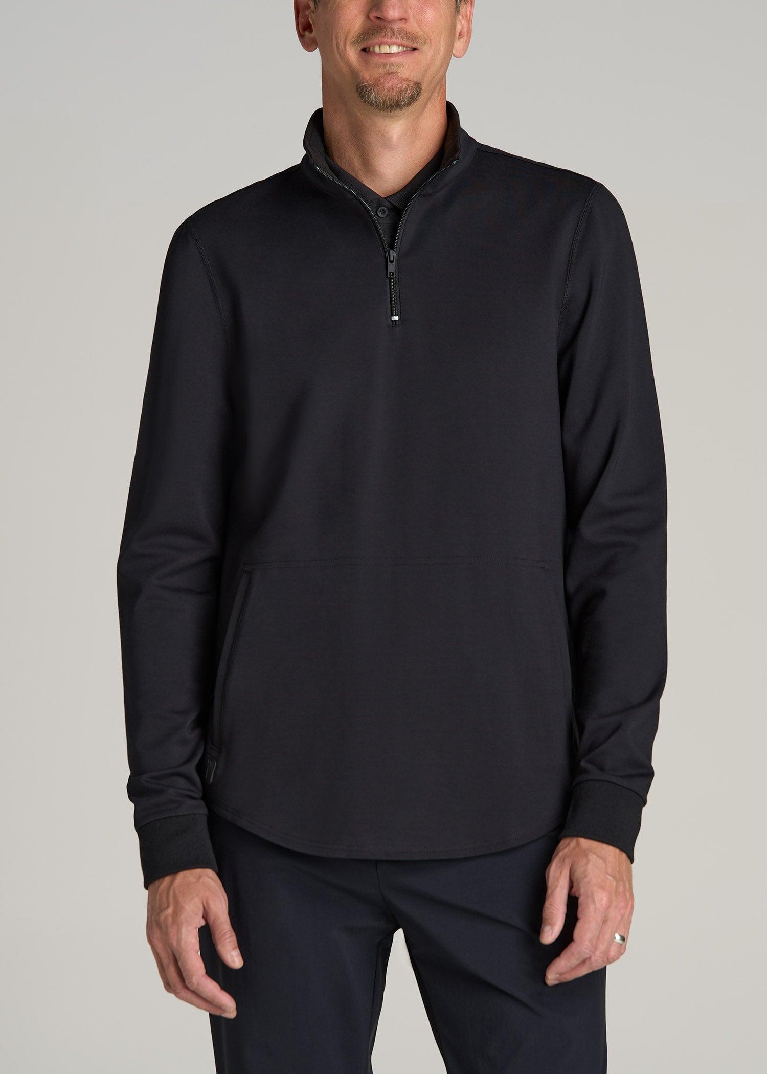 Fairway Popover Tall Men's Sweatshirt in Black Male Product Image