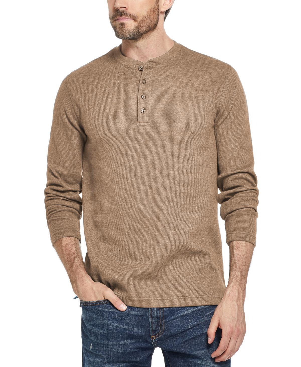 Weatherproof Vintage Mens Long Sleeved Waffle Henley T-shirt Product Image