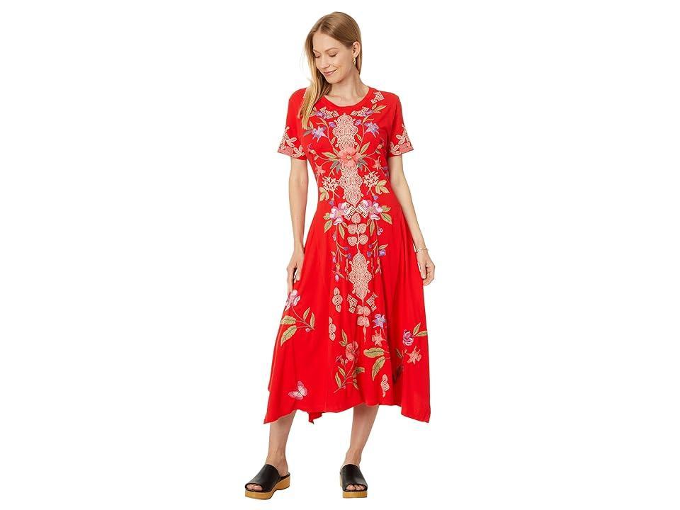 Johnny Was Handkerchief Knit Dress - Dacie (Fiery ) Women's Dress Product Image