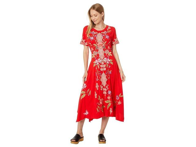 Johnny Was Handkerchief Knit Dress - Dacie (Fiery ) Women's Dress Product Image