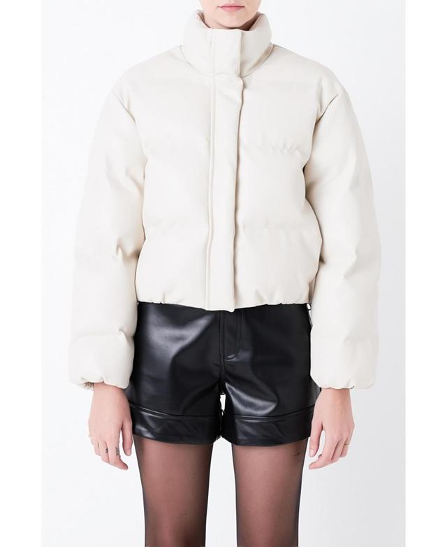 Grey Lab Crop Puffer Jacket Product Image