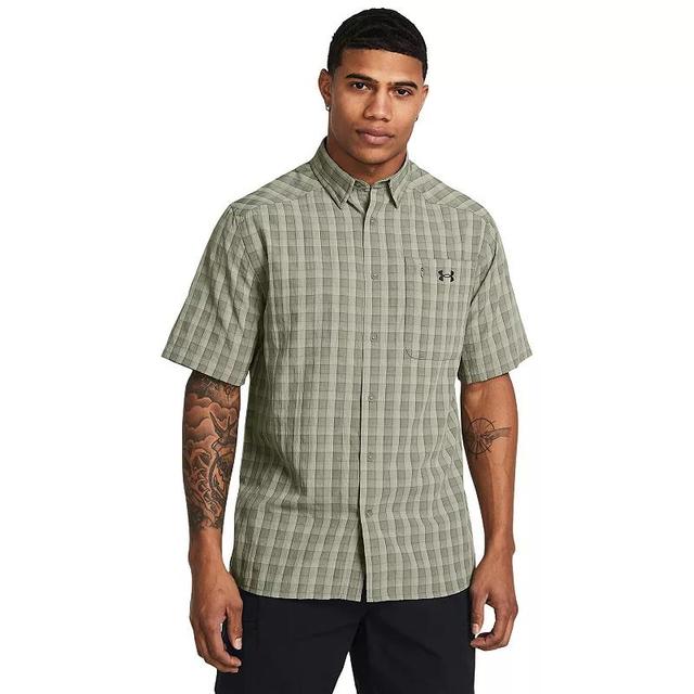 Mens Under Armour UPF 30 Tide Chaser 2.0 Plaid Performance Short Sleeve Button-Down Shirt Product Image