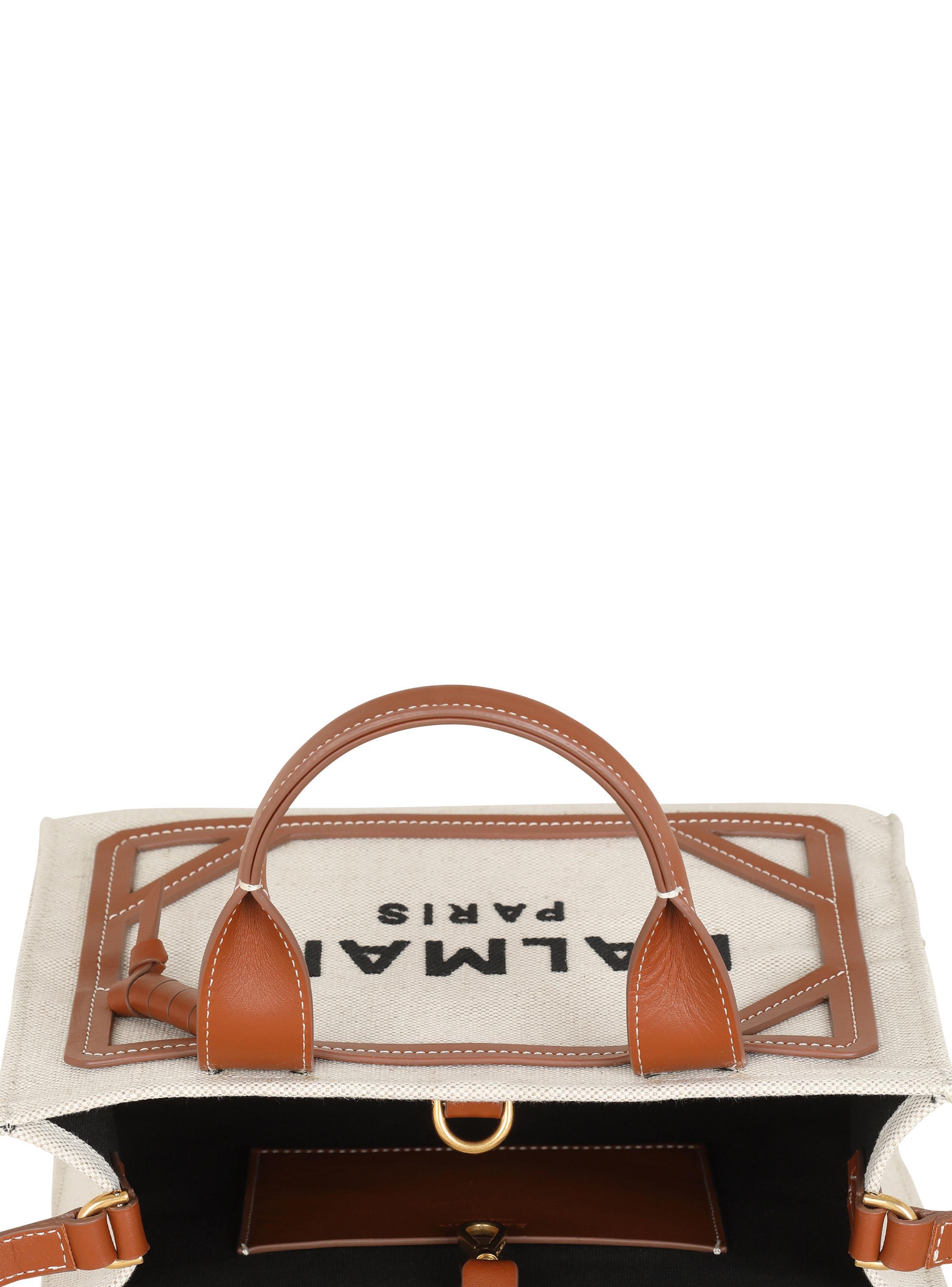 B-Army small tote bag in canvas and leather Product Image