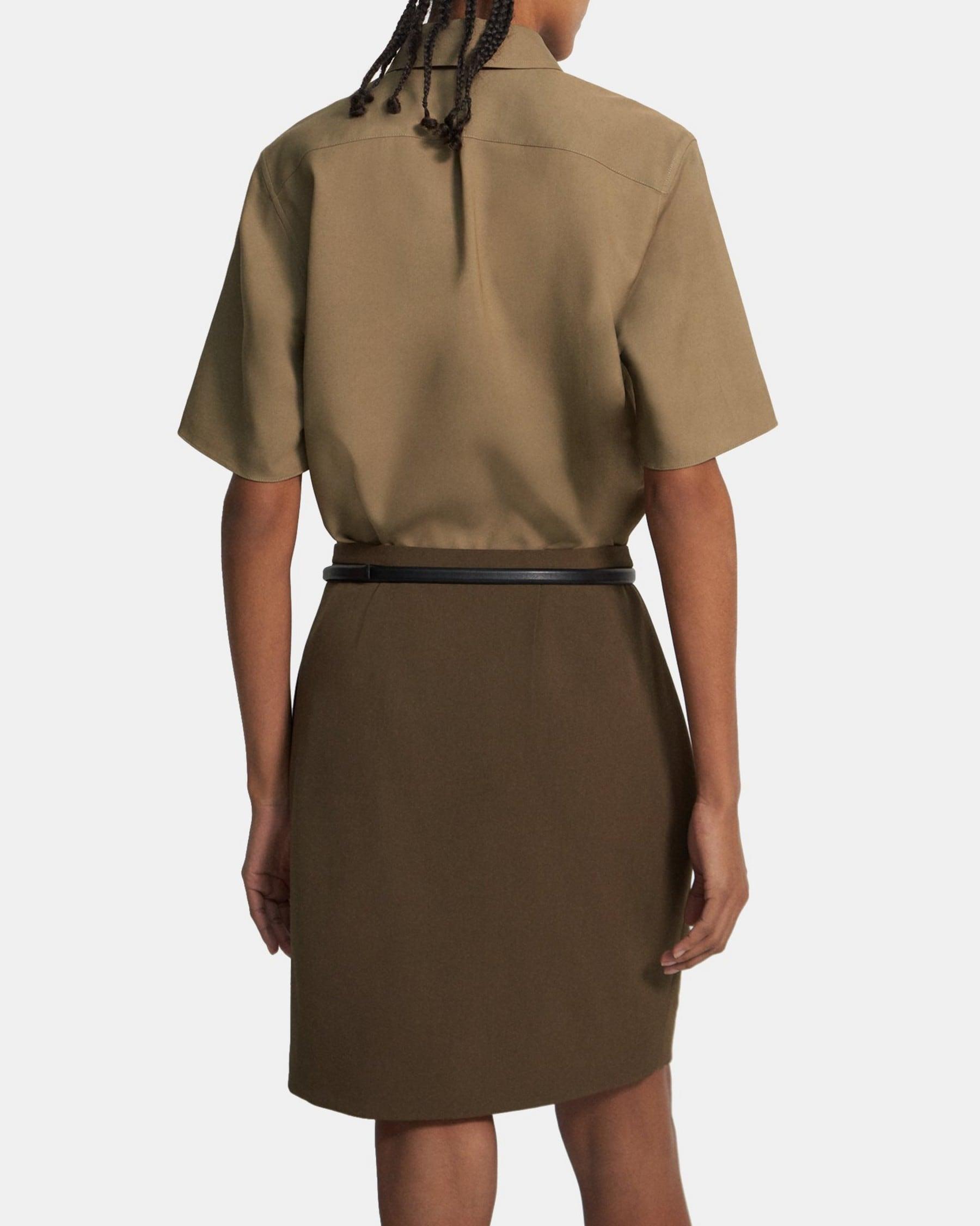 Wool Twill Pleated Skirt Product Image