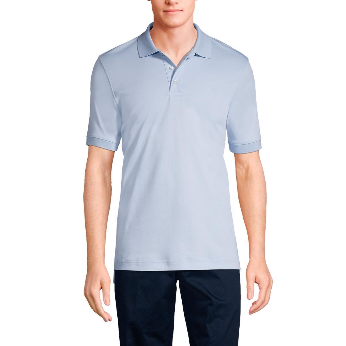 Men's Short Sleeve Interlock Polo Shirt - Lands' End Product Image