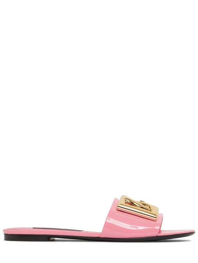 10mm Patent Leather Slide Sandals In Pink Product Image