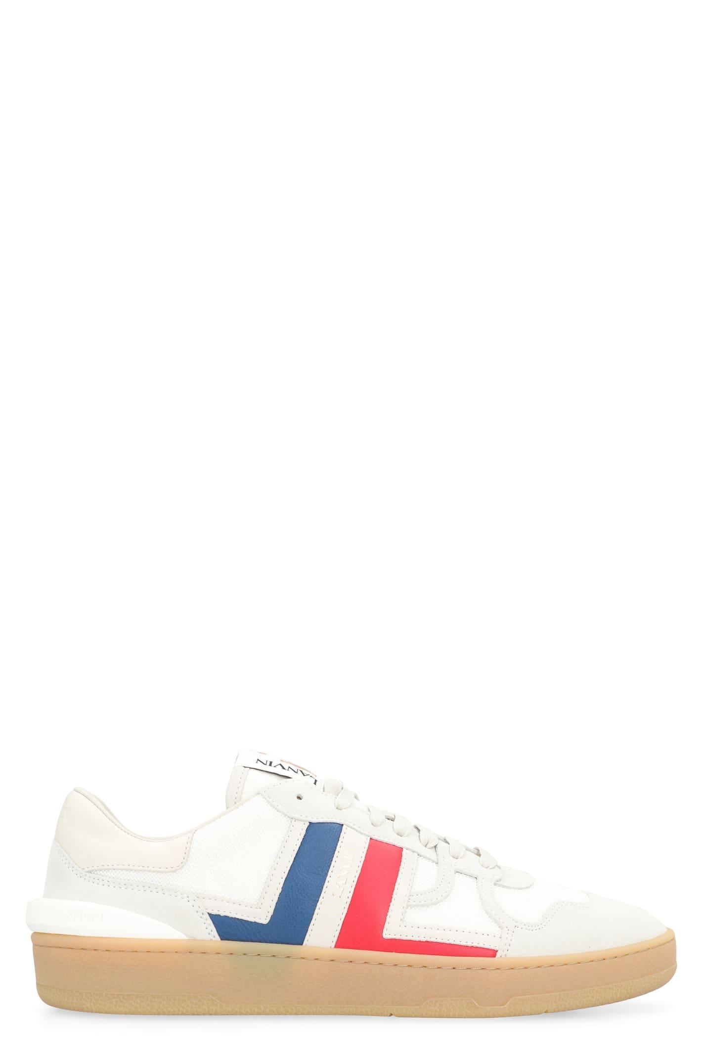 LANVIN Men's Clay Textile And Leather Low-top Sneakers In White Product Image