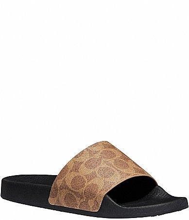 COACH Udele Logo Print Rubber Pool Slides Product Image