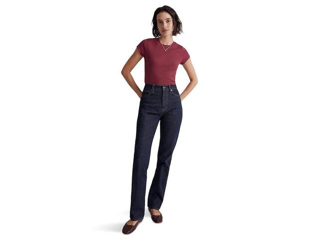 Madewell Brightside Rib Tee (Mulberry Wine) Women's Clothing Product Image