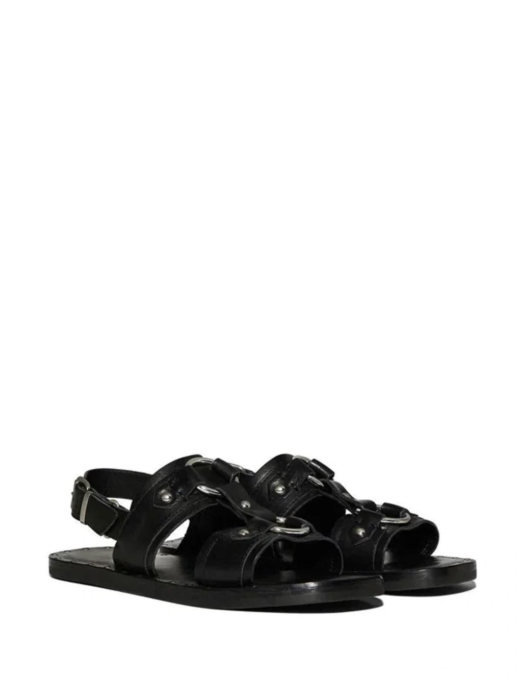 DSQUARED2 Black Men's Dsquared Flat Sandals For Ss23 In Testa Di Moro Product Image