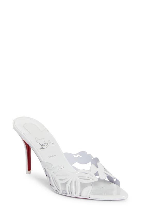 Apostropha 80mm Cutout Patent Leather Mules In White Product Image