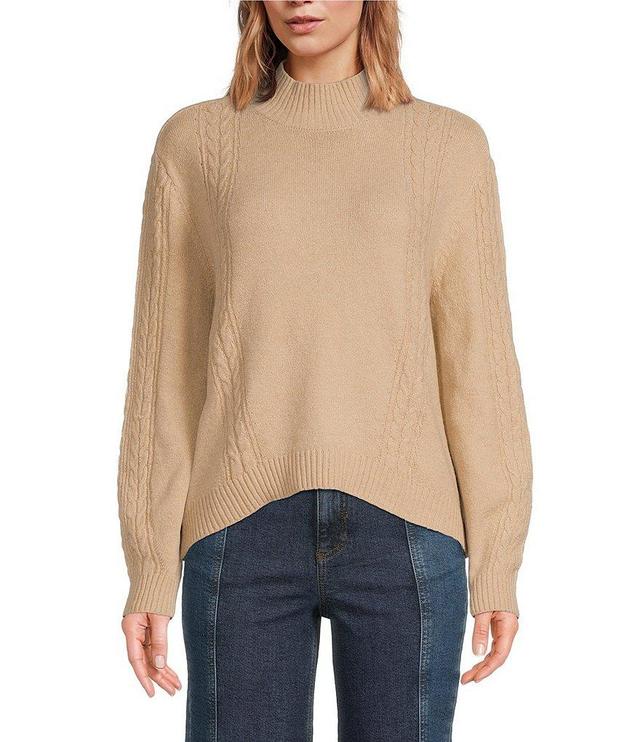 Chelsea & Violet Cameron Wool Blend Knit Mock Neck Long Sleeve Pullover Sweater Product Image