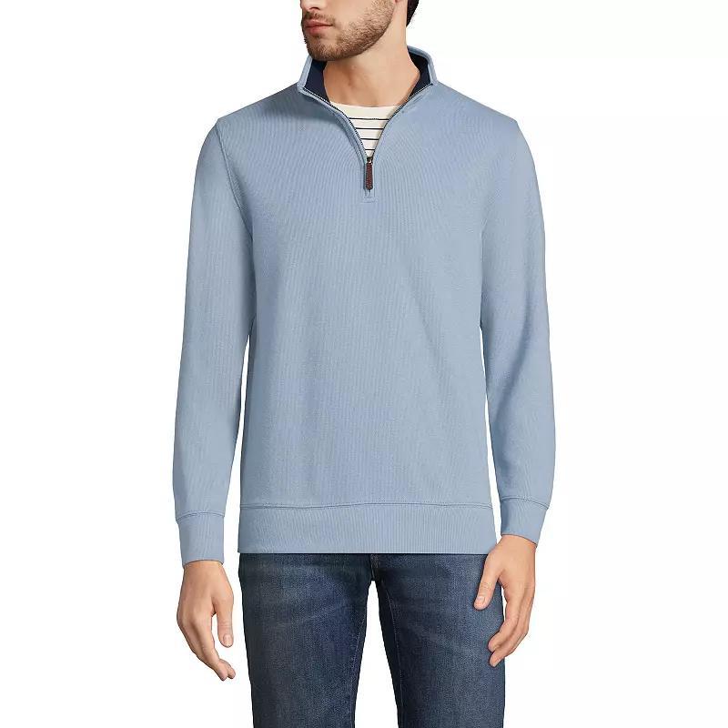 Big & Tall Lands End Bedford Classic-Fit Ribbed Quarter-Zip Sweater, Mens Product Image