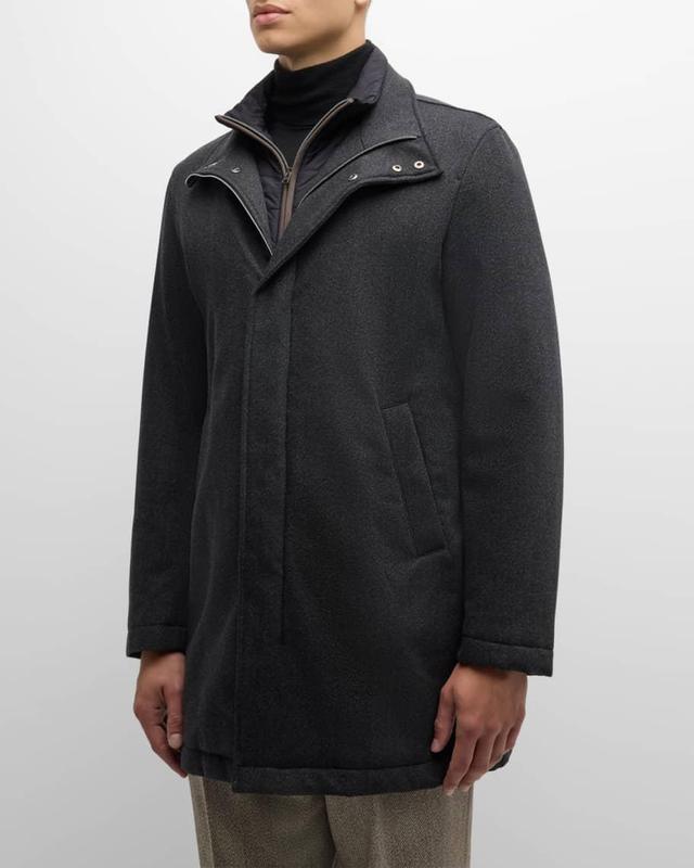 Men's Herringbone Car Coat with Nylon Wind Guard Product Image