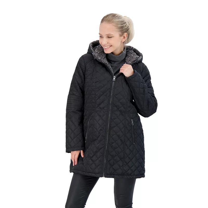 Womens Sebby Faux-Fur Hood Quilted Jacket Product Image