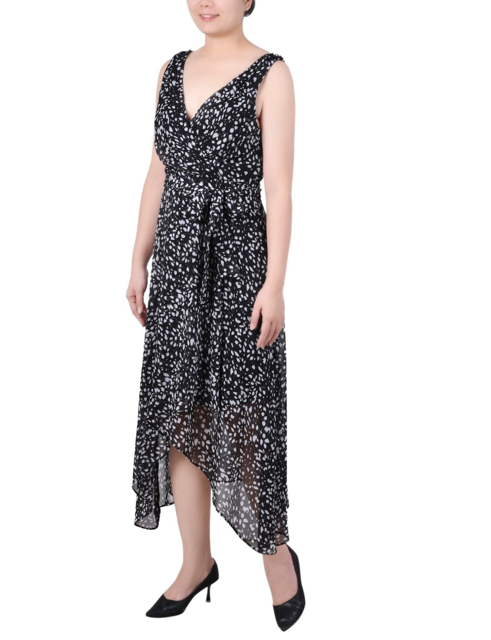 NY Collection Sleeveless Wrap Chiffon Dress - Petite Product Image