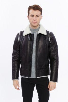 Furniq Uk Mens Premium Black Leather Jacket - British Craftsmanship Product Image