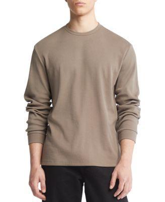 Men's Classic-Fit Waffle-Knit Long-Sleeve T-Shirt  Product Image