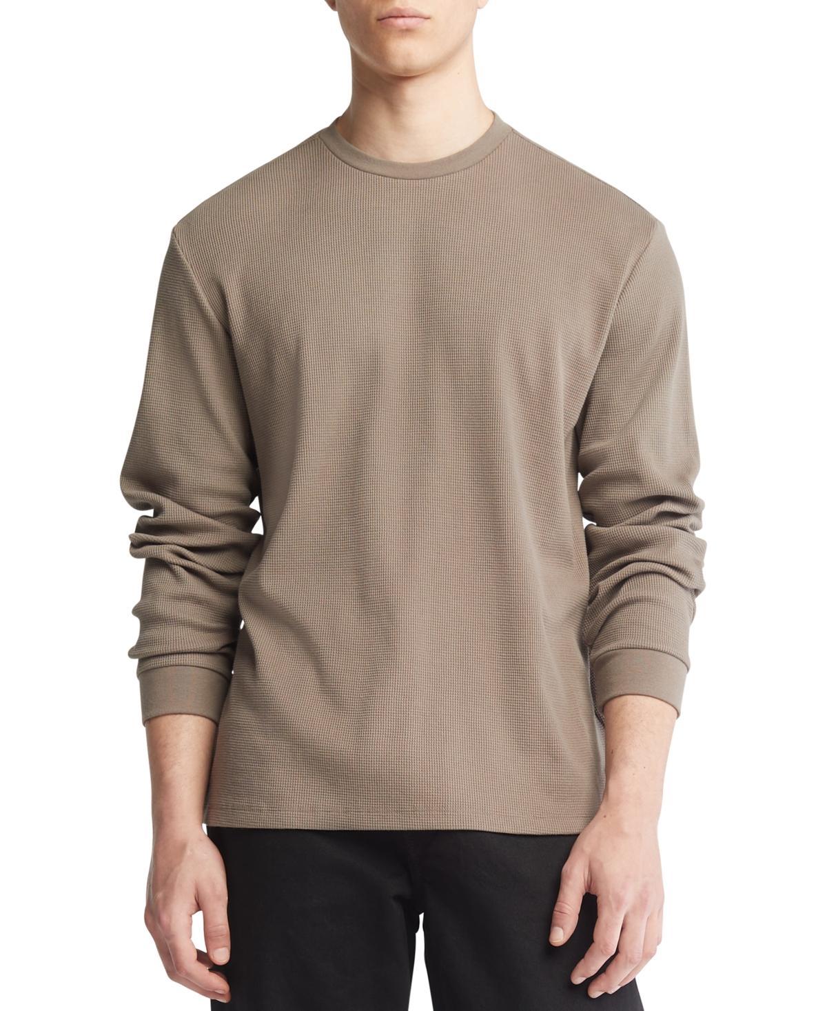 Calvin Klein Mens Classic-Fit Waffle-Knit Long-Sleeve T-Shirt Product Image