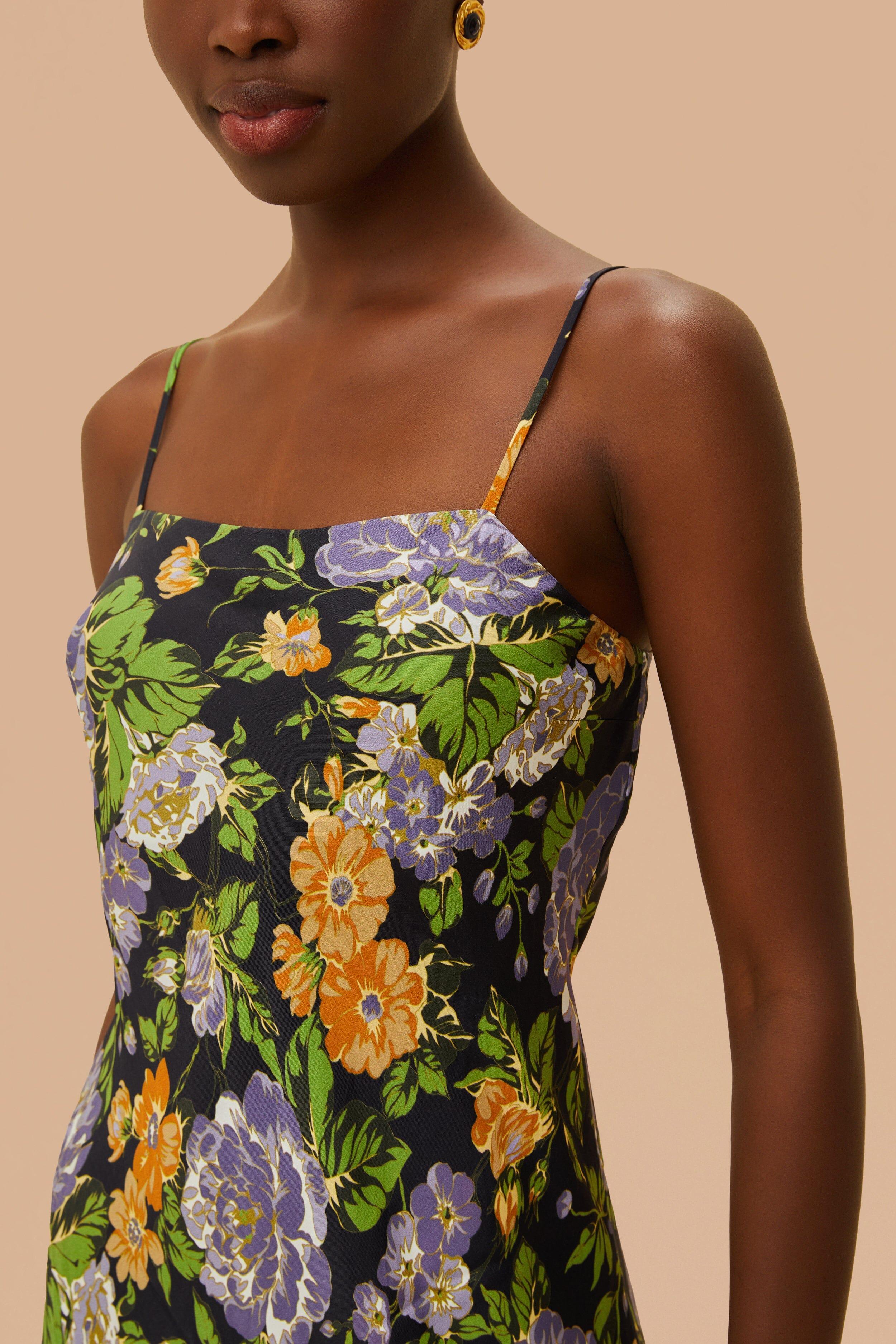 Capri Floral Black Sleveless Mini Dress Product Image