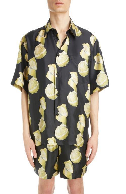 Givenchy Lemon Print Silk Button-Up Shirt Product Image