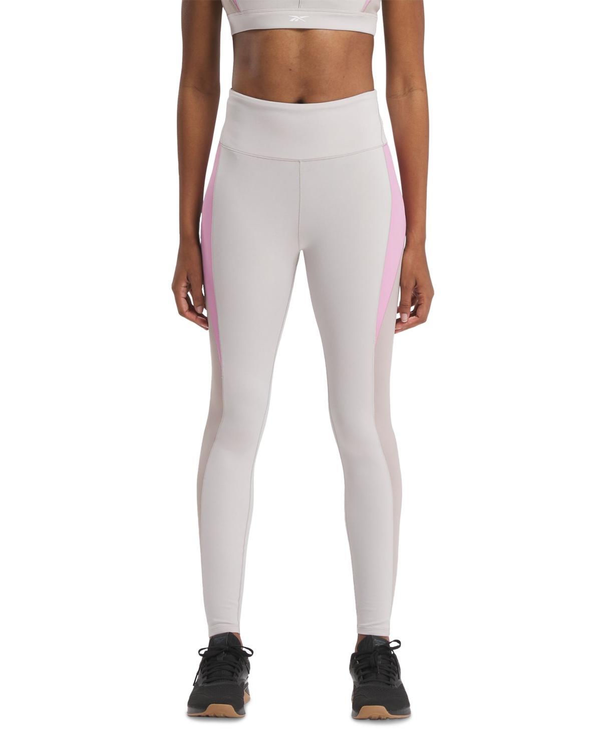 Reebok Womens Active Lux High-Rise Colorblocked Tights - Moonstone Product Image