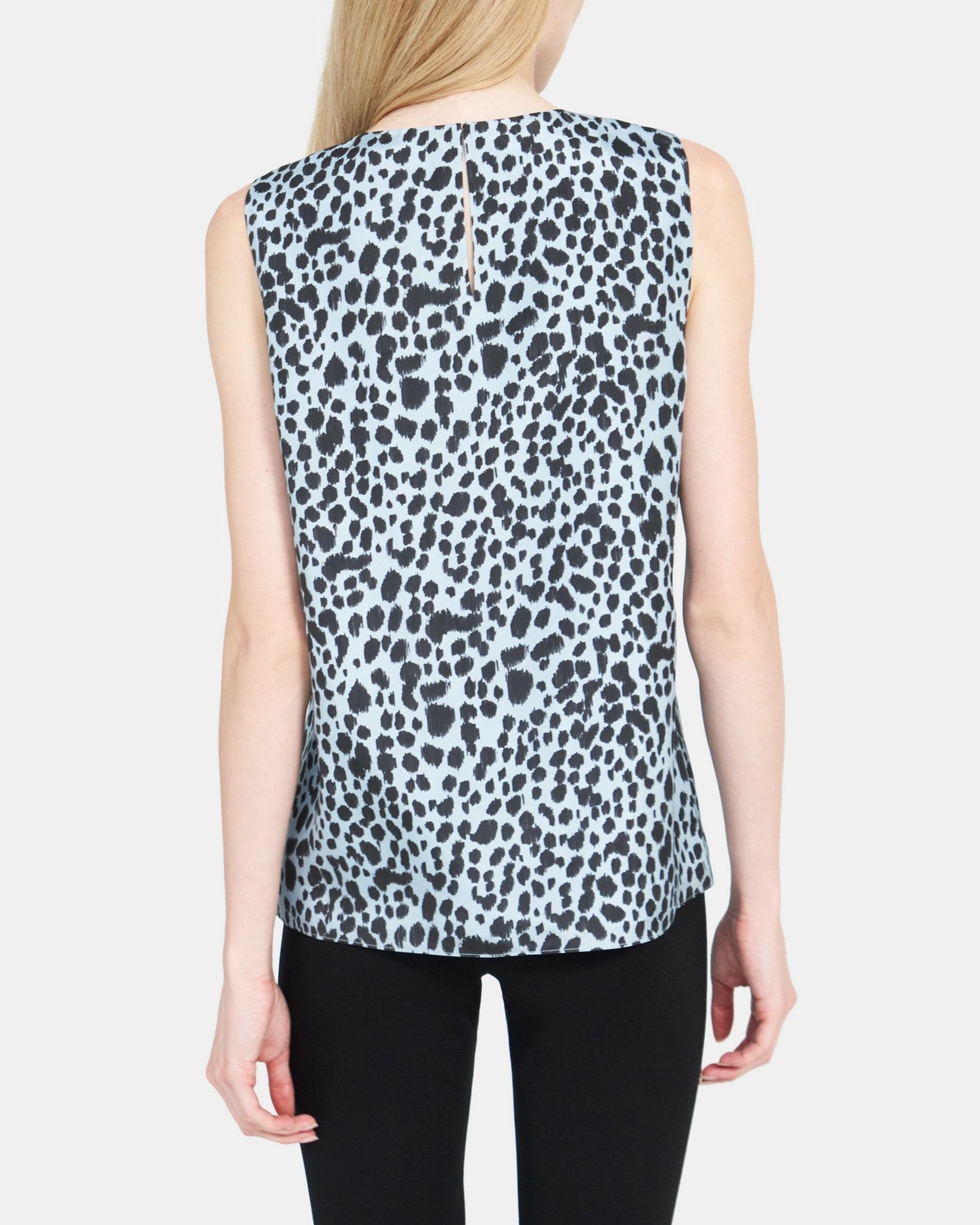 Shell Top in Leopard Print Silk Product Image