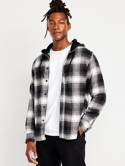 Hooded Flannel Shirt Product Image