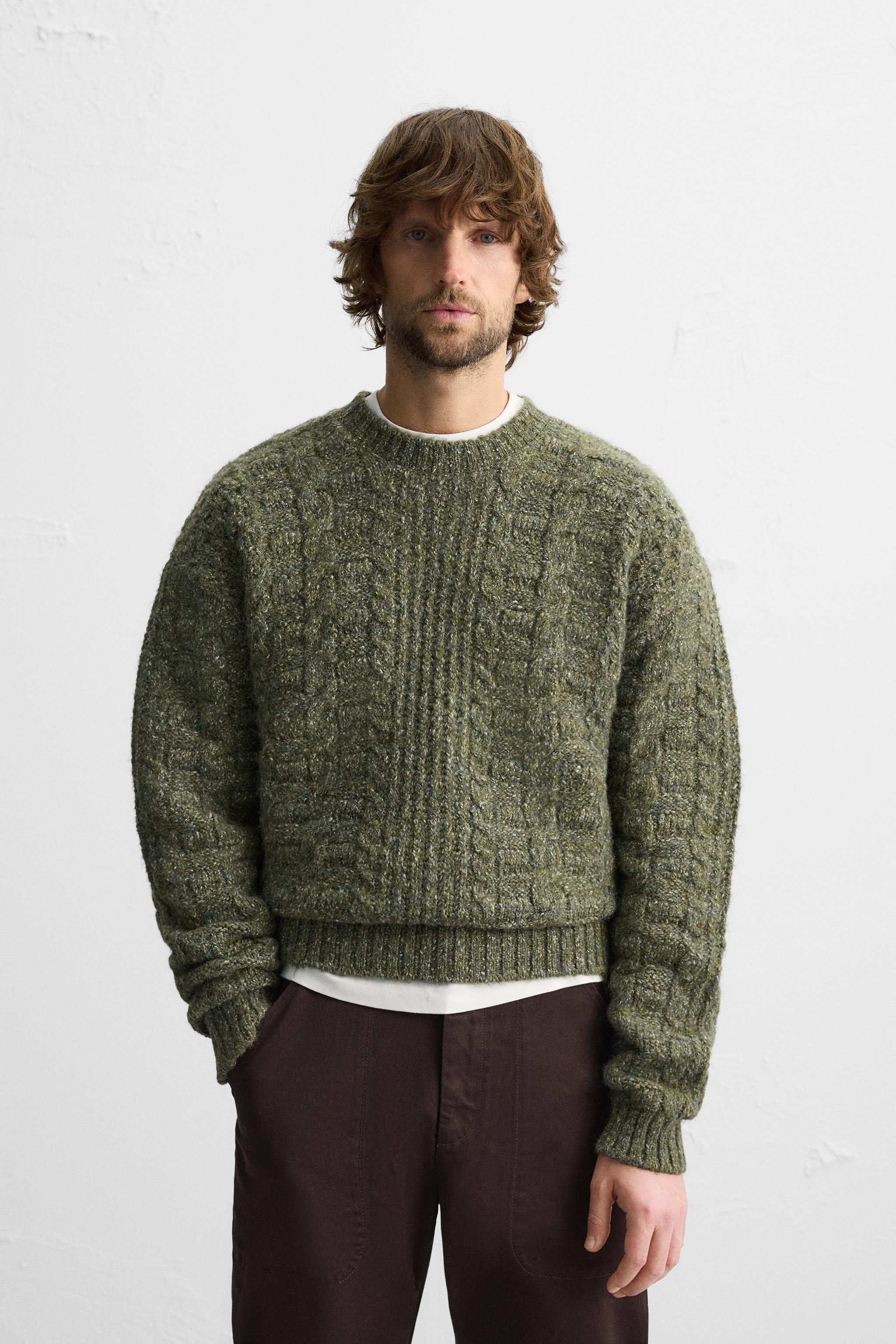 FLECKED KNIT STRUCTURED SWEATER Product Image