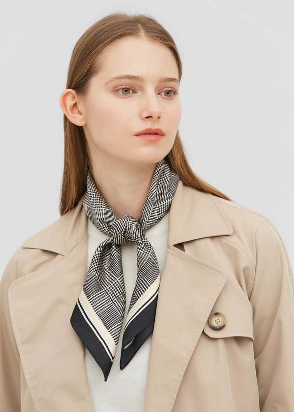 Houndstooth Printed Square Silk Scarf product image