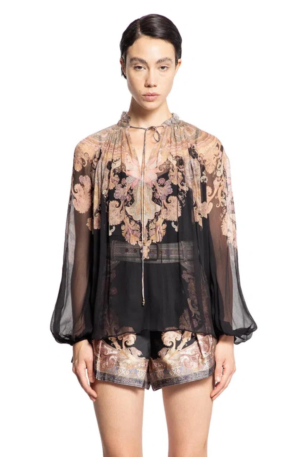 ZIMMERMANN Illustration Floral Paisley Top In Black Product Image