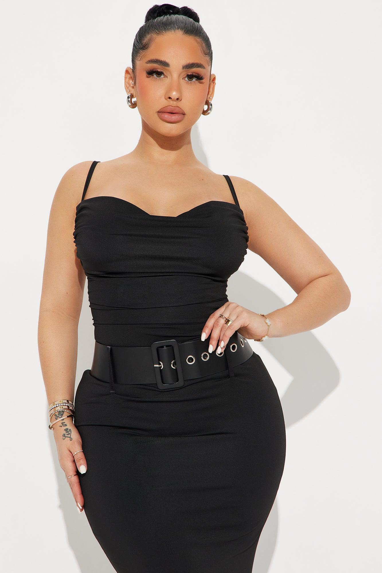 Kimberley Belted Maxi Dress - Black Product Image