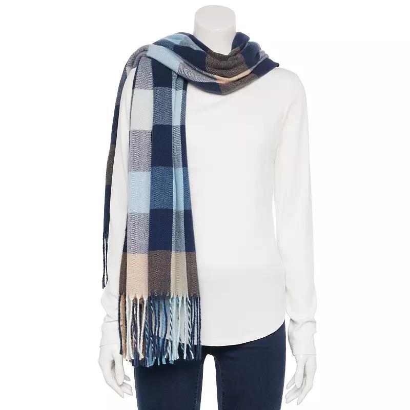 Womens Sonoma Goods For Life Plaid Oblong Scarf, Blue Shelia Plaid Product Image