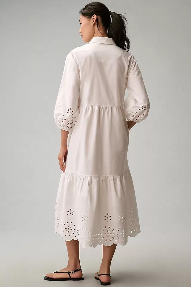 The Bettina Tiered Shirt Dress by Maeve: Eyelet Edition Product Image